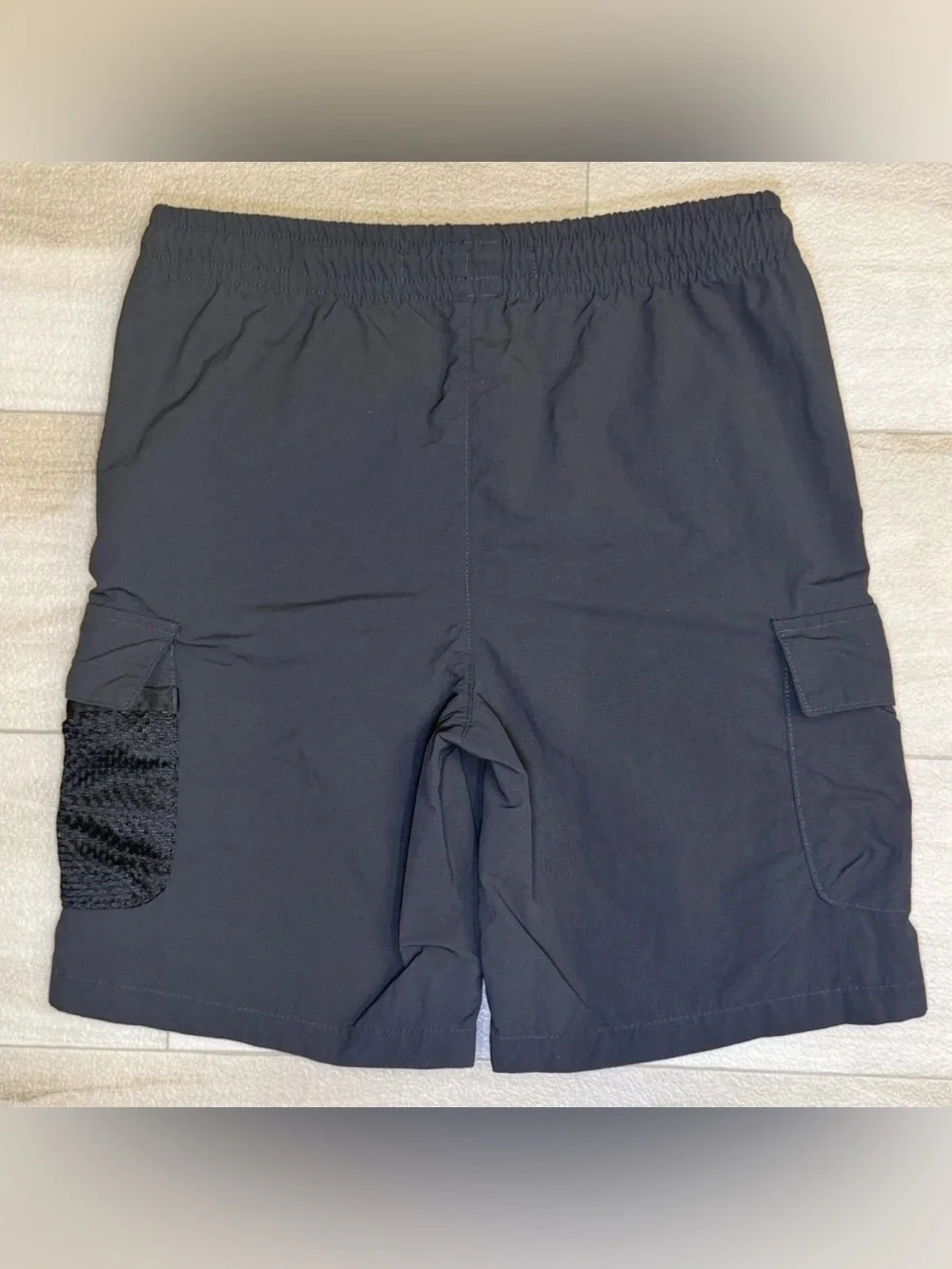 Lot Of 2 Old Navy Boys Sz YXL 14 16 Khaki & Black Cargo Shorts + Bonus Swim Suit